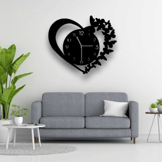 Heart - Shaped 3D Wooden Wall Clock – Islamic Wooden Decor | Zevar Decor - zevar decor official